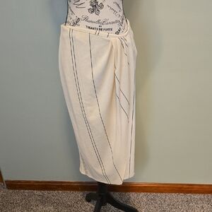 Elegant Cream Skirt with Black Stripes